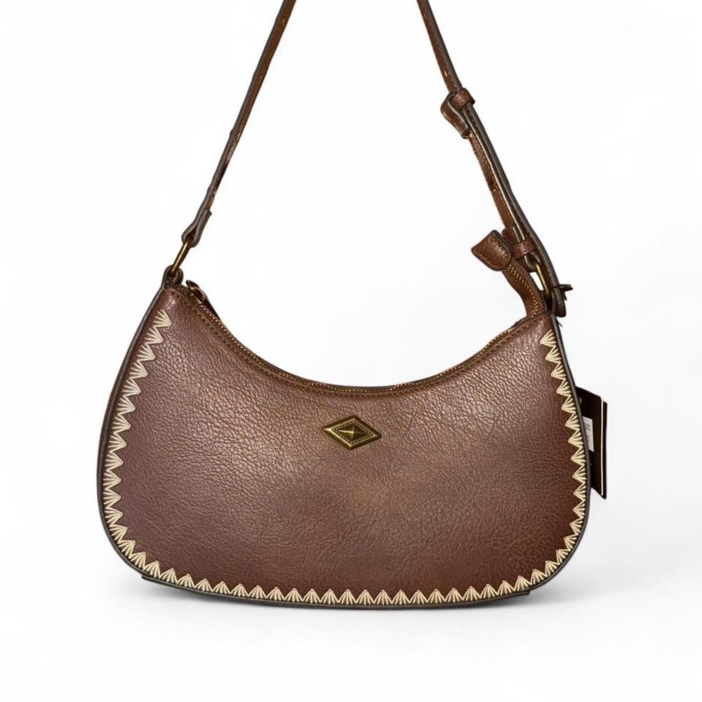 Darcy Marks Western Brown Fuax Leather Shoulder Bag